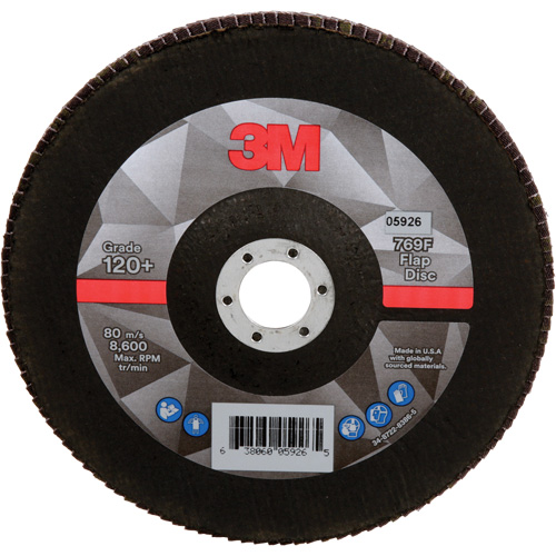 769F Quick Change Flap Disc, 7" x 7/8", Type 27, 120+ Grit, Aluminum Oxide/Ceramic Helyx Safety & Industrial Supplies