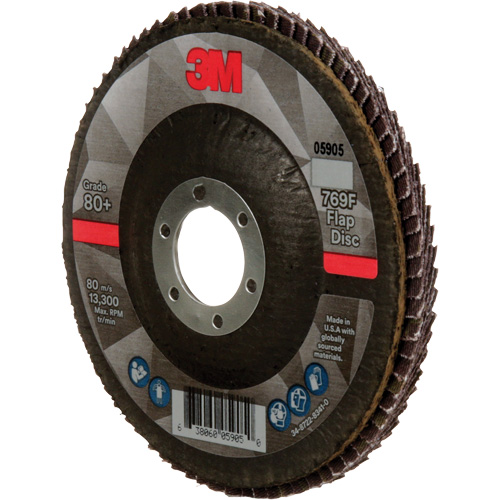 Disque &agrave; lamelles &agrave; changement rapide 769F, 4-1/2" x 7/8", Type 27, Grain 80+, C&eacute;ramique Helyx Safety & Industrial Supplies