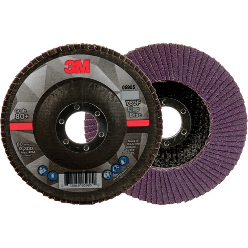 Disque &agrave; lamelles &agrave; changement rapide 769F, 4-1/2" x 7/8", Type 27, Grain 80+, C&eacute;ramique Helyx Safety & Industrial Supplies