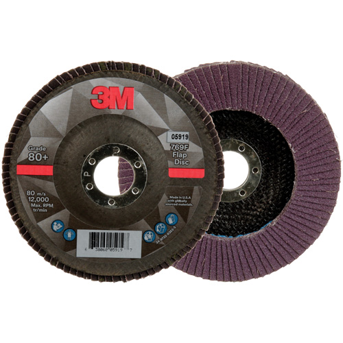 769F Quick Change Flap Disc, 5" x 7/8", Type 27, 80+ Grit, Ceramic Helyx Safety & Industrial Supplies