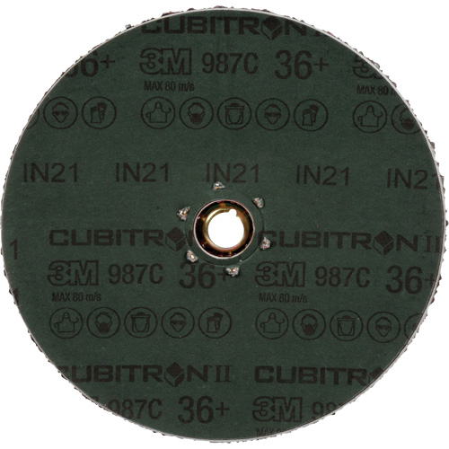 Cubitron II 987C Fibre Disc, Ceramic, 36+, 4-1/2" Dia Helyx Safety & Industrial Supplies