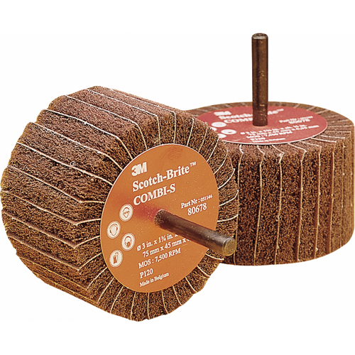 Combi Wheels, 3" Dia. x 1-3/4" W, 1/4" Arbor, Aluminum Oxide Helyx Safety & Industrial Supplies