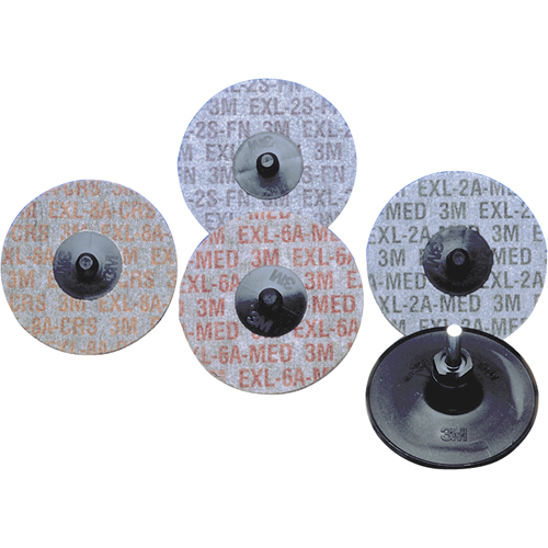 Produits Buff & Blend - Meules homog&egrave;nes EXL Roloc Scotch-Brite, 2" x Grain de 6A, Oxyde d'aluminium Helyx Safety & Industrial Supplies
