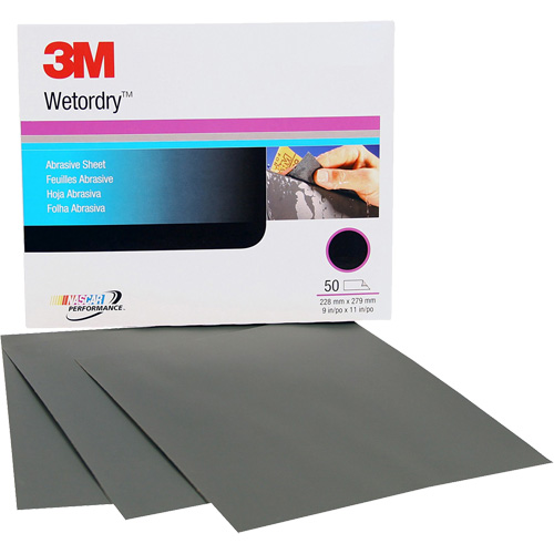 Wetordry Abrasive Sheet, 9" x 11", P500 Grit, Aluminum Oxide Helyx Safety & Industrial Supplies