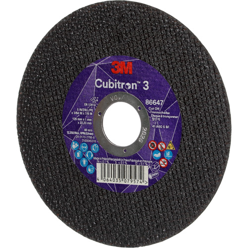 Disque de coupe Cubitron 3, 5" x 9/32", Arbre de 3/8", Type 41 Helyx Safety & Industrial Supplies