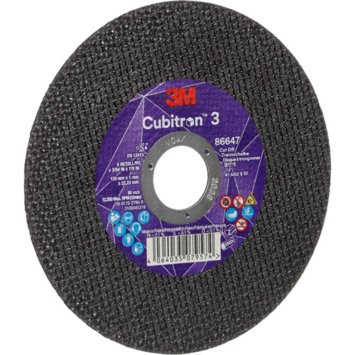 Disque de coupe Cubitron 3, 5" x 9/32", Arbre de 3/8", Type 41 Helyx Safety & Industrial Supplies