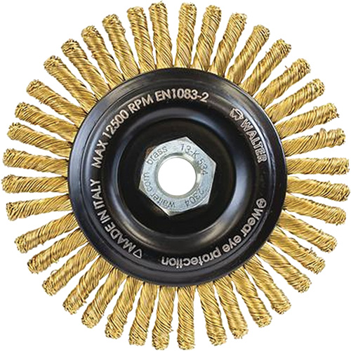 Brosse m&eacute;tallique &agrave; touret sans cr&eacute;ation d'&eacute;tincelles, 5" dia. x 5/8"-11 arbre Helyx Safety & Industrial Supplies