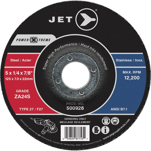 Meule Power-Xtreme ZA24S, 4-1/2" x 1/4", Arbre 7/8", Type 27 Helyx Safety & Industrial Supplies
