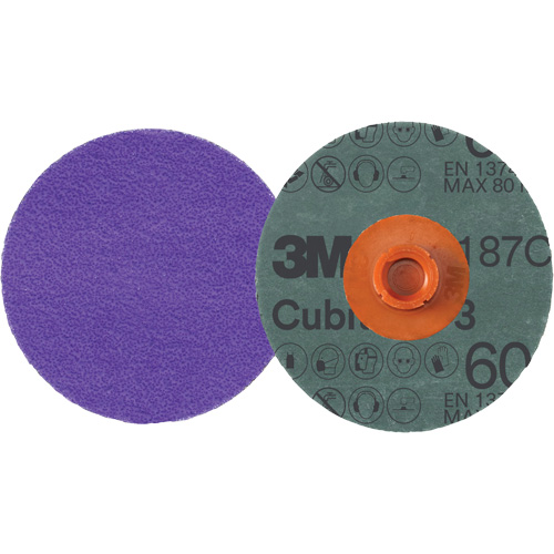 Disque en fibre Roloc Cubitron 3, 4" dia., Grain 60+, C&eacute;ramique Helyx Safety & Industrial Supplies