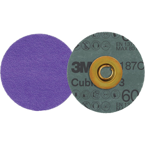 Disque en fibre Roloc Cubitron 3, 3" dia., Grain 60+, C&eacute;ramique Helyx Safety & Industrial Supplies