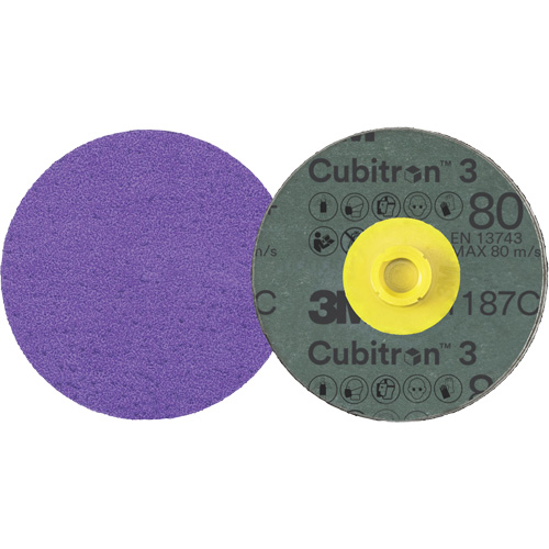 Disque en fibre Roloc Cubitron 3, 4" dia., Grain 80+, C&eacute;ramique Helyx Safety & Industrial Supplies