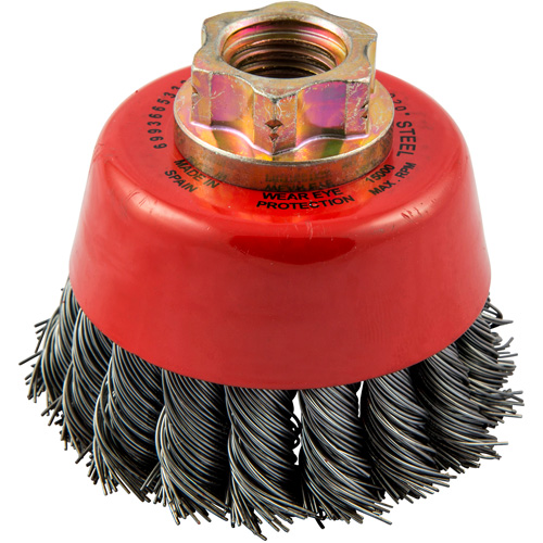 Brosse-boisseau &agrave; fils nou&eacute;s, 2-3/4" dia. x 5/8"-11 arbre Helyx Safety & Industrial Supplies