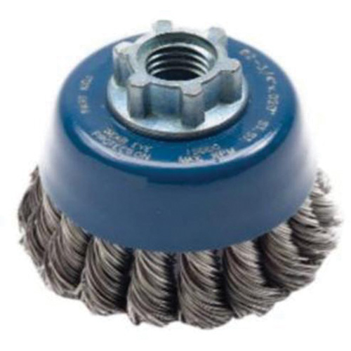 Knotted Wire Cup Brush, 2-3/4" Dia. x 5/8"-11 Arbor Helyx Safety & Industrial Supplies
