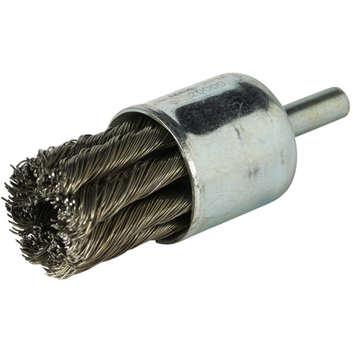 Stem Mounted Knotted Wire Brush, 3/4" Dia. x 1/4" Arbor Helyx Safety & Industrial Supplies