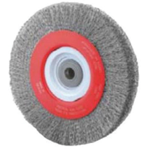 Crimped Bench Wheel, 8" Dia., 0.014" Fill, 1/2"-2 Arbor Helyx Safety & Industrial Supplies