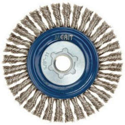 Stringer Bead Knot Wire Brush For Angle Grinders, 5" Dia., 0.02" Fill, 5/8"-11 Arbor, Stainless Steel Helyx Safety & Industrial Supplies