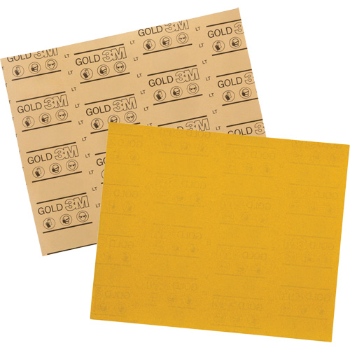 Feuille abrasive dor&eacute;e 12541, 9" x 11", Grain 320, Oxyde d'aluminium Helyx Safety & Industrial Supplies