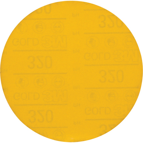 Hookit Gold Abrasive Disc, 6" Dia., 320 Grit, Aluminum Oxide, C-Weight Helyx Safety & Industrial Supplies