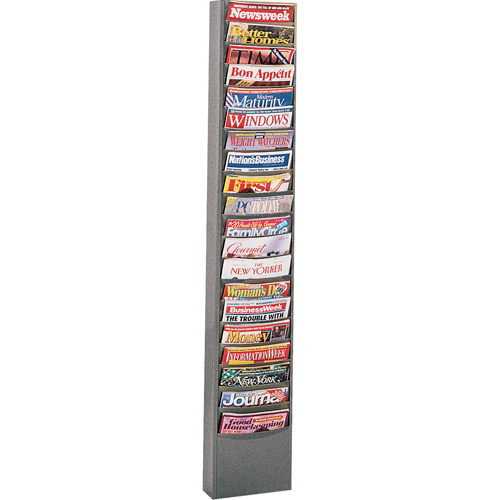 Literature Storage Racks, Stationary, 20 Slots, Steel, 13-1/8" W x 4-1/8" D x 58-1/2" H Helyx Safety & Industrial Supplies