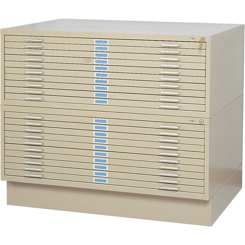 Steel Plan Files, 10 Drawers, 46-3/8" W x 35-3/8" D x 16-1/2" H Helyx Safety & Industrial Supplies