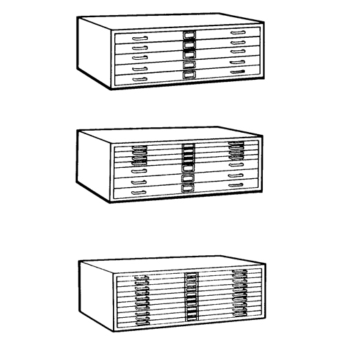 Steel Plan Files, 5 Drawers, 40-3/8" W x 29-3/8" D x 16-1/2" H Helyx Safety & Industrial Supplies