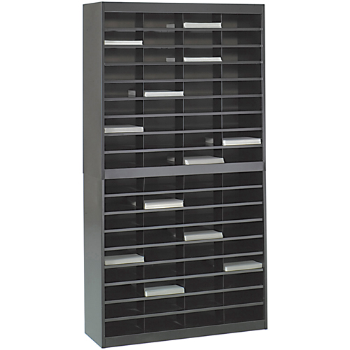 Casiers pour documentation &agrave; service intensif, Stationnaire, 72 fentes, Acier, 37-1/2" la x 12-3/4" p x 71" h Helyx Safety & Industrial Supplies
