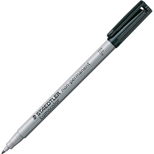Lumocolor&reg; Non Permanent Fine Tip Black Marker, Black, Fine Tip Helyx Safety & Industrial Supplies