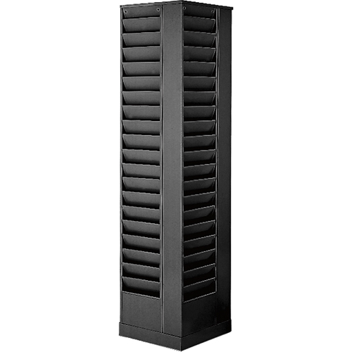 Literature Storage Racks, Rotating, 92 Slots, Steel, 14-1/8" W x 14-1/8" D x 66" H Helyx Safety & Industrial Supplies