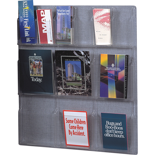 Literature Displays, Wall Mount, 6 Slots, Plastic, 30" W x 34-3/4" D x 34-3/4" H Helyx Safety & Industrial Supplies