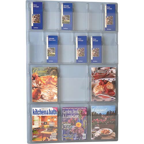 Literature Displays, Wall Mount, 6 Slots, Plastic, 30" W x 45" D x 45" H Helyx Safety & Industrial Supplies