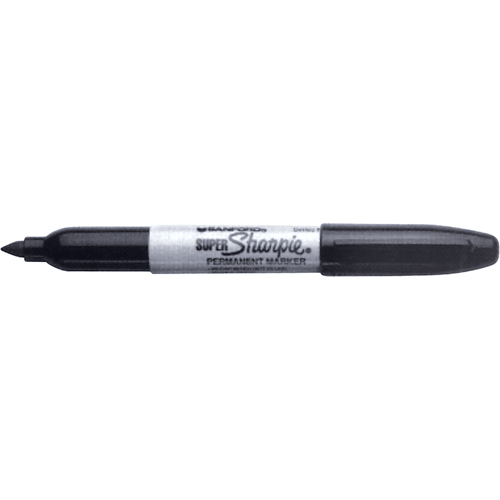 Marqueurs permanents - Super, Noir, Pointe Fin Helyx Safety & Industrial Supplies