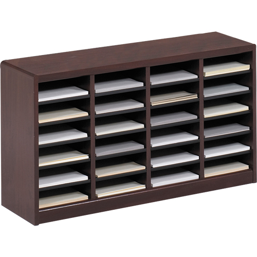 Casier &agrave; compartiments E-Z Stor pour documentation, Stationnaire, 24 fentes, Bois, 40" la x 11-3/4" p x 23" h Helyx Safety & Industrial Supplies