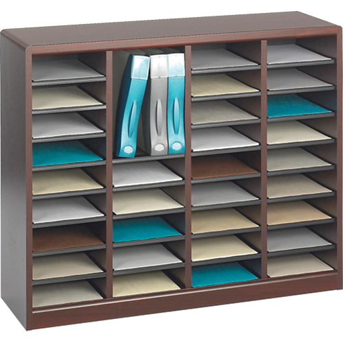 Casier &agrave; compartiments E-Z Stor pour documentation, Stationnaire, 36 fentes, Bois, 40" la x 3/4" p x 32-1/2" h Helyx Safety & Industrial Supplies