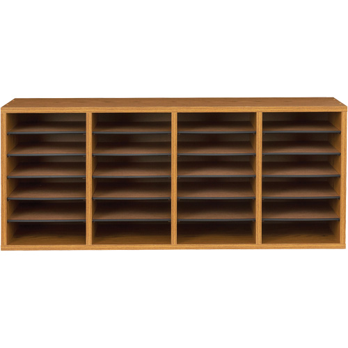 Casier &agrave; compartiments r&eacute;glable pour documentation, Stationnaire, 24 fentes, Bois, 39-1/4" la x 11-3/4" p x 16-1/4" h Helyx Safety & Industrial Supplies