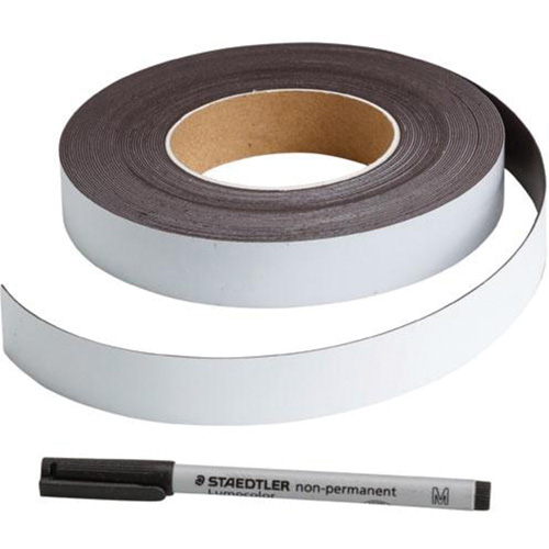 &eacute;tiquette magn&eacute;tique inscriptible, Magn&eacute;tique, 600" lo x 1" la Helyx Safety & Industrial Supplies