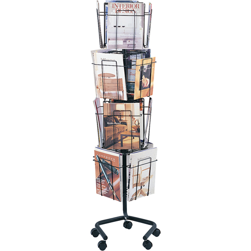 Pr&eacute;sentoirs pivotants pour documentation, Rotatif, 16 fentes, Fil m&eacute;tallique, 15" la x 15" p x 60" h Helyx Safety & Industrial Supplies