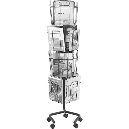 Pr&eacute;sentoirs pivotants pour documentation, Rotatif, 16 fentes, Fil m&eacute;tallique, 15" la x 15" p x 60" h Helyx Safety & Industrial Supplies