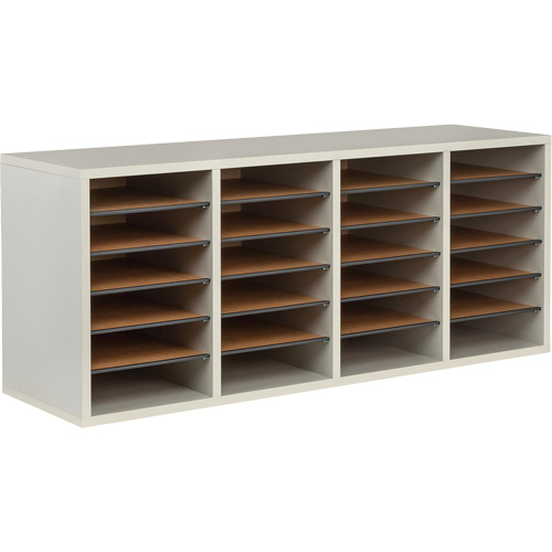 Casier &agrave; compartiments r&eacute;glable pour documentation, Stationnaire, 24 fentes, Bois, 39-1/4" la x 11-3/4" p x 16-1/4" h Helyx Safety & Industrial Supplies