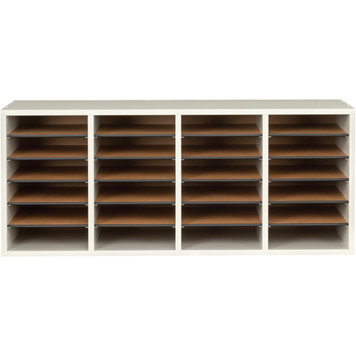 Casier &agrave; compartiments r&eacute;glable pour documentation, Stationnaire, 24 fentes, Bois, 39-1/4" la x 11-3/4" p x 16-1/4" h Helyx Safety & Industrial Supplies
