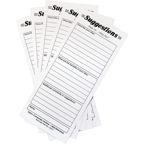 Suggestion Boxes - Suggestion Cards, 25/pkg Helyx Safety & Industrial Supplies