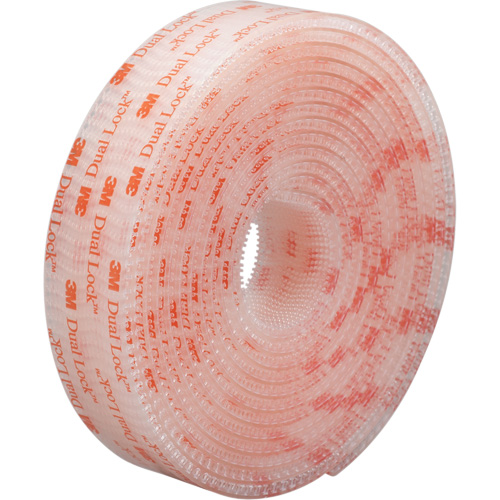 Dual Lock Reclosable Fastener, Self-Mating, 50 yds x 1/2", Adhesive, Clear Helyx Safety & Industrial Supplies