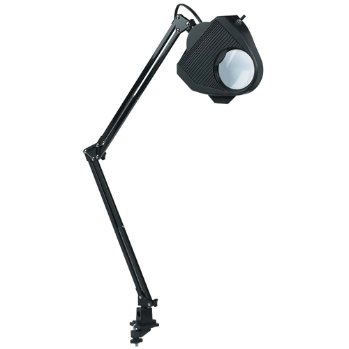 Lampe de travail avec loupe, 60 W, Fluorescent/Incandescente/DEL, Pince, Col 40", Noir Helyx Safety & Industrial Supplies