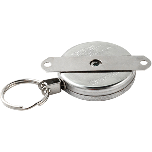 Self Retracting Key Chains, Chrome, 48" Cable, Mounting Bracket Attachment Helyx Safety & Industrial Supplies