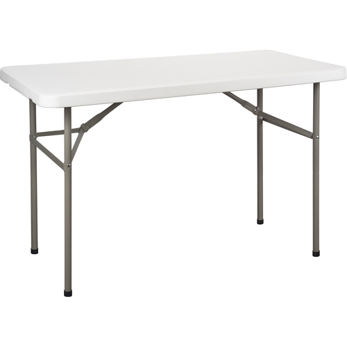 Folding Table, Rectangular, 48" L x 24" W, Polyethylene, White Helyx Safety & Industrial Supplies