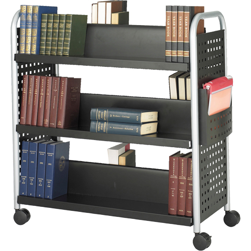 Scoot Book Carts, 200 lbs. Capacity, Black, 17-3/4" D x 41-1/4" L x 41-1/4" H, Steel Helyx Safety & Industrial Supplies
