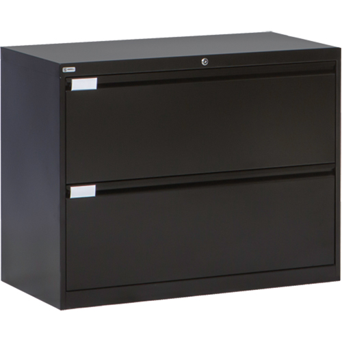 Classeur lat&eacute;ral, Acier, 2 tiroirs, 36" la x 18" p x 27-7/8" h, Noir Helyx Safety & Industrial Supplies