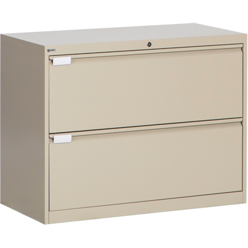 Classeur lat&eacute;ral, Acier, 2 tiroirs, 36" la x 18" p x 27-7/8" h, Beige Helyx Safety & Industrial Supplies