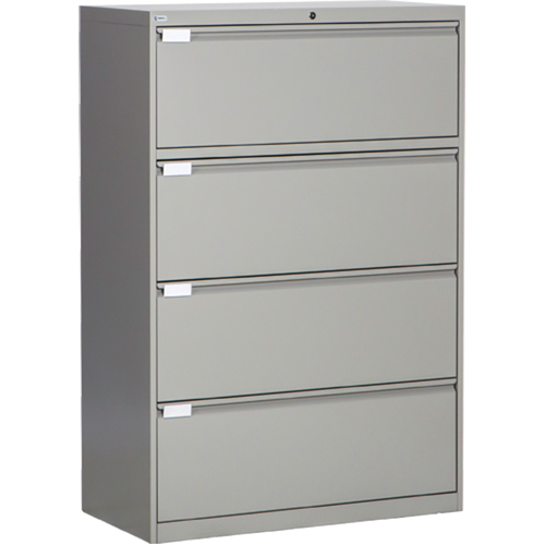 Classeur lat&eacute;ral, Acier, 4 tiroirs, 36" la x 18" p x 53-3/8" h, Gris Helyx Safety & Industrial Supplies