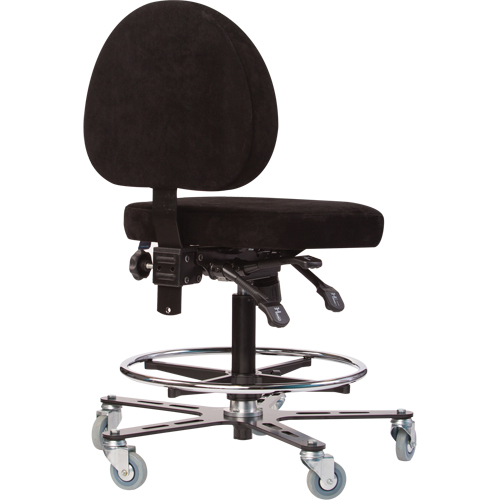 TF180 Welding Grade Ergonomic Stools, Suede, Black, 300 lbs. Capacity Helyx Safety & Industrial Supplies