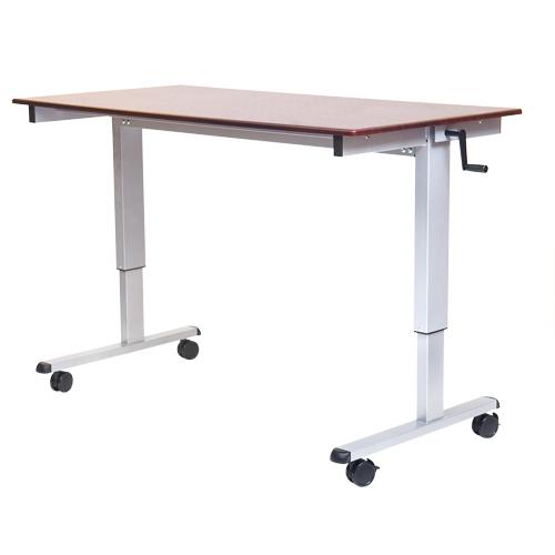 Adjustable Stand-Up Workstations, Stand-Alone Desk, 48-1/2" H x 48" W x 32-1/2" D, Walnut Helyx Safety & Industrial Supplies
